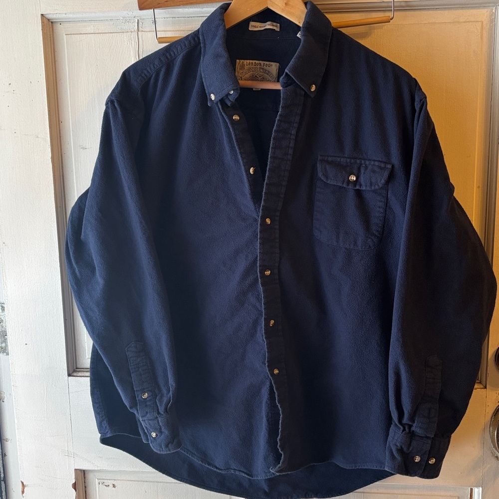 Vintage London Fog Navy Outdoor Flannel